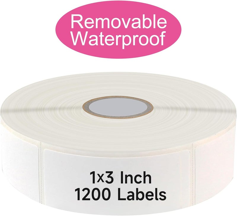 TRYXN 1200 Blank Removable Freezer Labels with Perforation Line for Easy Distribution and Use. Waterproof and Oil-Resistant, Suitable for Food Containers, Jars, and Kitchen Organization.(1 "x 3") - Image 1